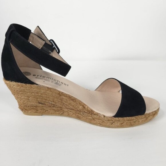 NWOB Eric Michael Spain Made 🇪🇸 LEATHER UPPER/LINING Milan Wedge Sandals 40 - Picture 12 of 15
